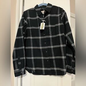 Marine Layer women’s extra small black flannel shirt new